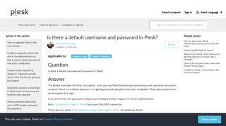 What is the default username and password for Plesk? – Plesk Help ...