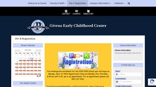 Givens Early Childhood Center - Pre-K Registration