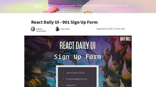 Fullstack React: React Daily UI - 001 Sign Up Form