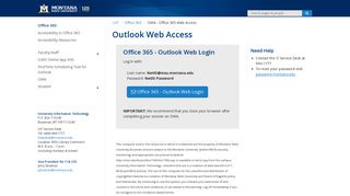 Outlook Web - Office 365 Web Access - Office 365 | Montana State ...