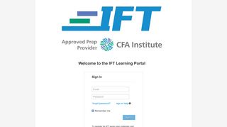 Welcome to the IFT Learning Portal