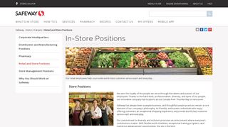 Retail and Store Positions - Safeway