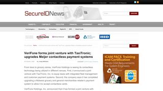 VeriFone forms joint venture with TaxiTronic; upgrades Meijer ...