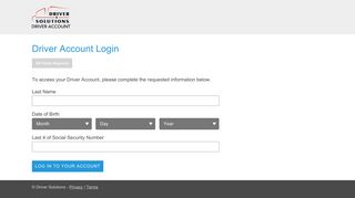 Driver Account Login - Driver Solutions
