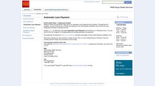 Wells Fargo Dealer Services - Automatic Loan Payment