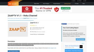 ZAAPTV V1.1 Roku Channel Information & Reviews - NoCable