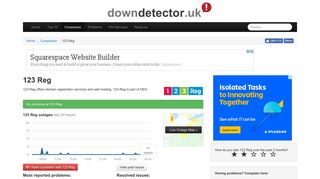 123Reg down in the UK? Current outages and problems. | Downdetector