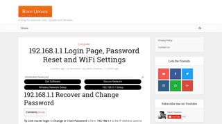 192.168.1.1 Login Page, Password Reset and WiFi Settings - Root ...