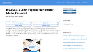 192.168.1.1 Login Page: Default Router Admin, Password ...