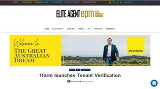 1form launches Tenant Verification | Elite Agent