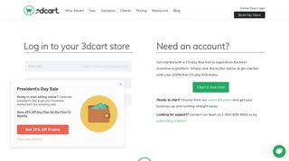 Login to manager your online store | 3dcart