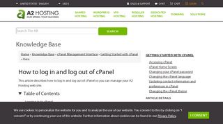 How to log in and log out of cPanel - A2 Hosting