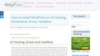 How to install WordPress on A2 Hosting, DreamHost, Arvixe, HostNine