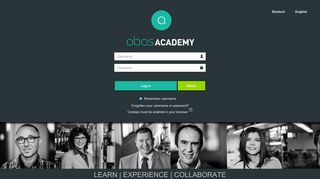 abas Online Academy: Log in to the site