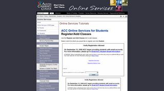 ACC Online Services for Students - Austin Community College