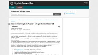 How do i Reset Keychain Password | Forgot Keychain Password ...