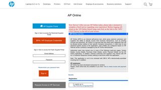HP Supplier Portal - AP Online