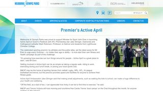 Premier's Active April - Melbourne & Olympic Parks