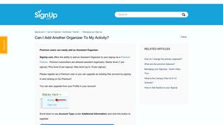Can I add another organizer to my activity? – SignUp.com