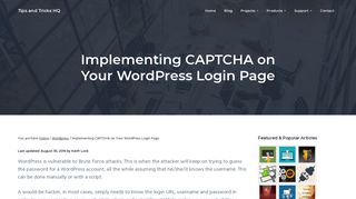 Implementing CAPTCHA on Your WordPress Login Page | Tips and ...