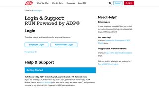Login & Support | ADP RUN Login for Employees and Administrators