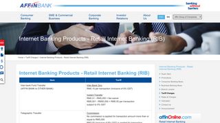 AFFINBANK - Internet Banking Products - Retail Internet Banking (RIB)