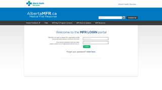 the MFR LOGIN portal - AHS | Medical First Response