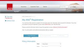 Registration - MyAlfa | Alfa Insurance
