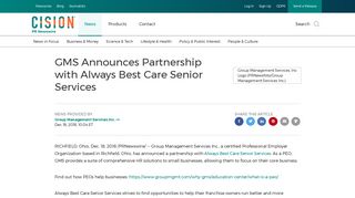 GMS Announces Partnership with Always Best Care Senior Services