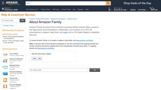 Amazon.com Help: About Amazon Family