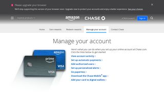 Manage Your Account | Amazon Rewards Card - Chase.com
