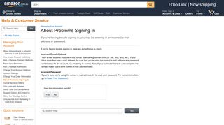 Amazon.com.au Help: About Problems Signing In