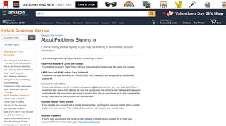 Amazon.com Help: About Problems Signing In