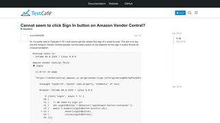 Cannot seem to click Sign In button on Amazon Vendor Central ...