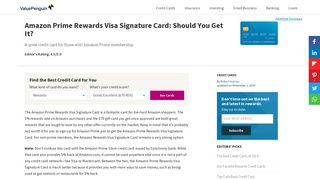 Amazon Prime Rewards Visa Signature Card: Should You Get It ...