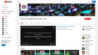 American Poolplayers Association - APA - YouTube