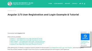 Angular 2/5 User Registration and Login Example & Tutorial | Jason ...