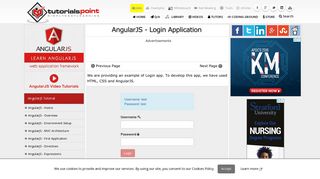 AngularJS Login Application - Tutorialspoint
