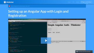 Setting up an Angular App with Login and Registration - Thinkster