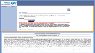 anthem blue cross login