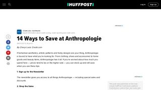 14 Ways to Save at Anthropologie | HuffPost