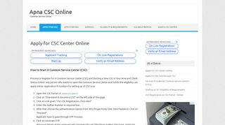 Apply for CSC Center Online - Apna CSC Online