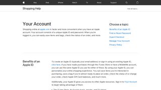 Your Account - Shopping Help - Apple