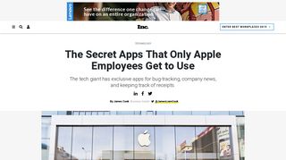 The Secret Apps That Only Apple Employees Get to Use | Inc.com