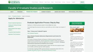 Apply for Admission | Faculty of Graduate ... - University of Alberta