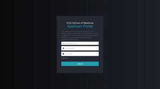VCU School of Medicine - Applicant Portal