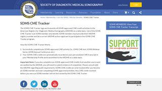 SDMS CME Tracker - Society of Diagnostic Medical Sonography