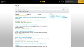 ASB Help : Log-in