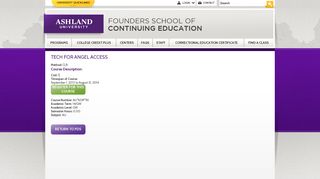 TECH FOR ANGEL ACCESS | Founders School ... - Ashland University