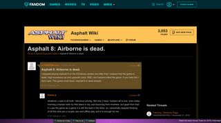 Asphalt 8: Airborne is dead. | Asphalt Wiki | FANDOM powered by Wikia